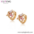 28230 xuping wholesale cheap 18k gold color synthetic zircon ladies hoop earrings